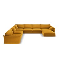 MAZZINI SOFAS Senf žuta baršunasti kutna garnitura (s lijevim kutom/u obliku slova "U") Vanda, 384x284x85 cm